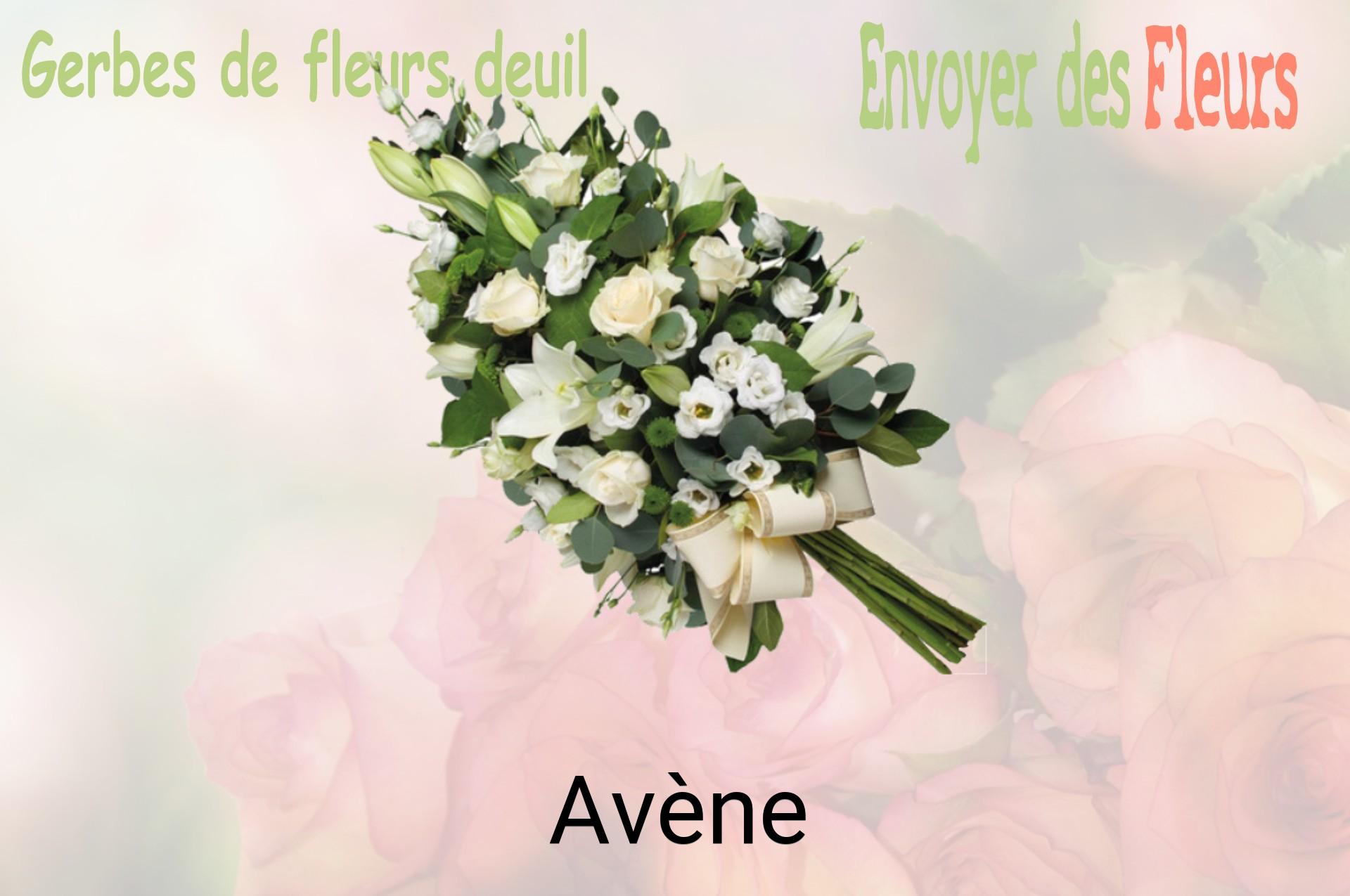 Gerbe de fleurs de deuil livrée à Avène